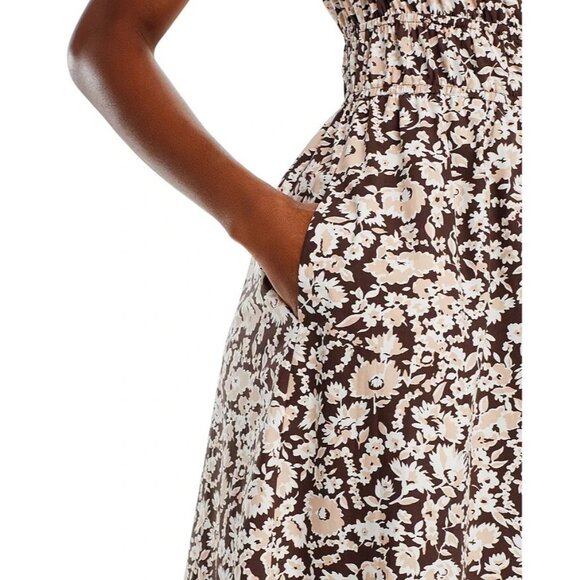 Rails Selani Dress Women's Size L Brown Russet Floral Asymmetric One Shoulder - Picture 5 of 7